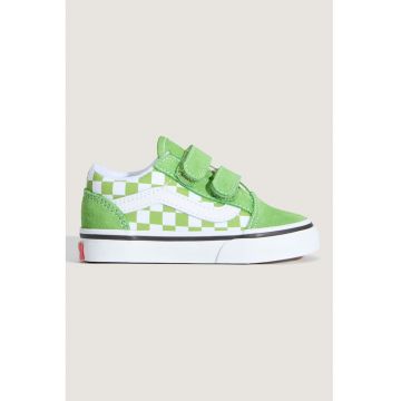 Tenisi cu garnituri din piele intoarsa Old Skool - Alb/Verde mar