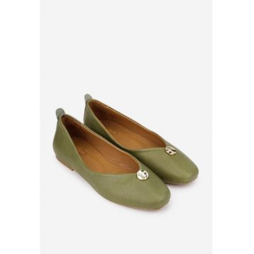Balerini dama  kaki din piele naturala cu ornament