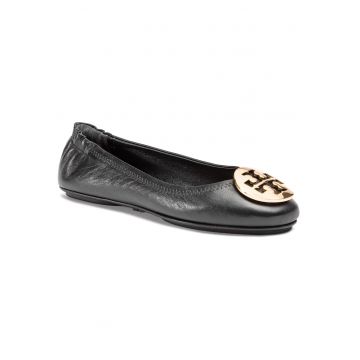 Balerini dama -  piele naturala - negru/auriu -