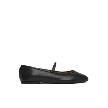 Balerini dama -  piele naturala - negru - slip-on