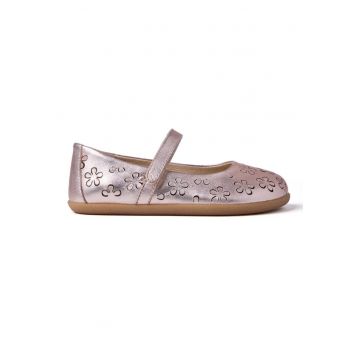 Balerini Mary Jane de piele cu model floral Iriga - Auriu
