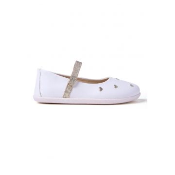 Balerini Mary Jane de piele Hemse - Alb