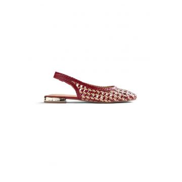 Balerini slingback cu design impletit Wendell - Rosu