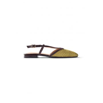 Balerini slingback din piele Tecumseh - Galben