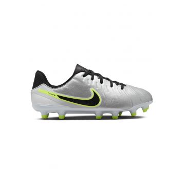 Ghete fotbal copii  Jr. Tiempo Legend 10 Academy - pentru terenuri naturale si sintetice - argintiu - sintetic