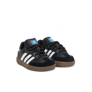 Pantofi copii -  piele naturala - negru - sistem inchidere Velcro