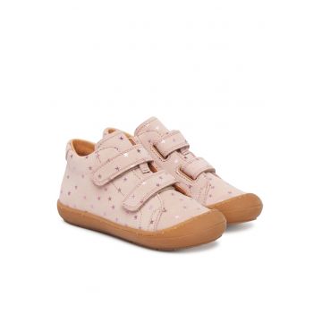 Pantofi copii -  piele naturala - roz - sistem inchidere Velcro