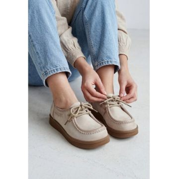 Pantofi dama  din piele bej