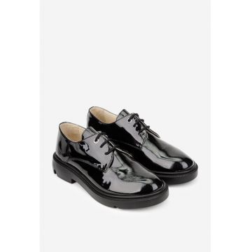 Pantofi dama din piele lucioasă - Negru