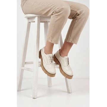 Pantofi dama  din piele naturala - Bej