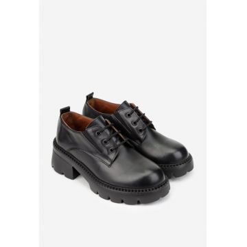 Pantofi dama din piele naturala - culoare neagra - Negru