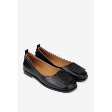 Pantofi dama  eleganți din piele neagră - Negru