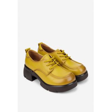 Pantofi dama  galben mustar din piele naturaladwqf - Galben