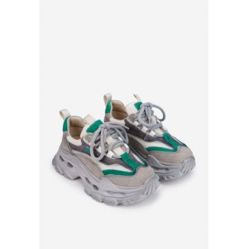 Pantofi dama  multicolori din piele intoarsa - Multicolor