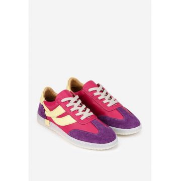 Pantofi dama  multicolori din piele naturala