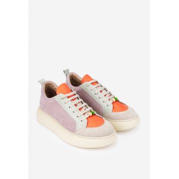 Pantofi dama multicolori din piele