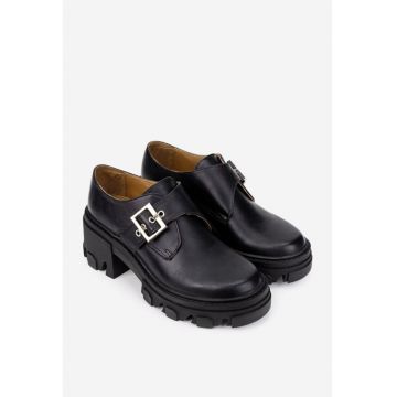Pantofi dama negri din piele naturala