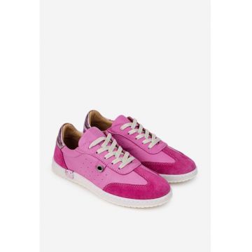 Pantofi dama  roz cu fuchsia din piele