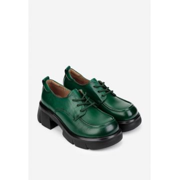 Pantofi dama  verzi din piele naturala - 128754 - Verde