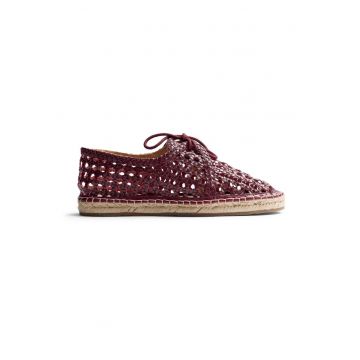 Pantofi de piele cu perforatii Hoburg - Visiniu