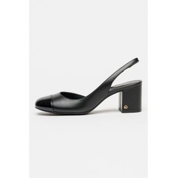 Pantofi de piele cu toc masiv Perla Flex - Negru