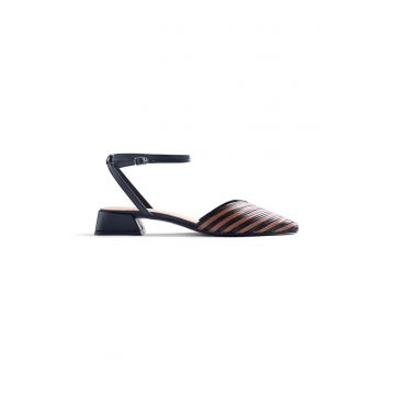 Pantofi de piele cu toc si varf ascutit Clawson - Negru/Maro