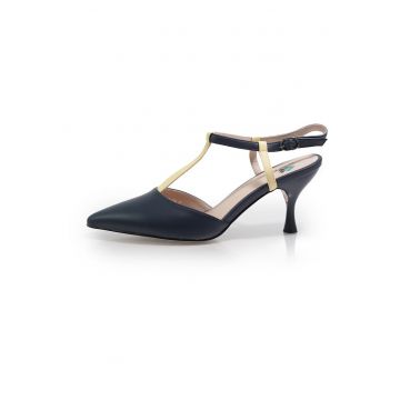 Pantofi Decupati  2603134 din piele naturala - Albastru