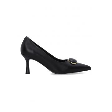 Pantofi din piele cu detaliu decorativ