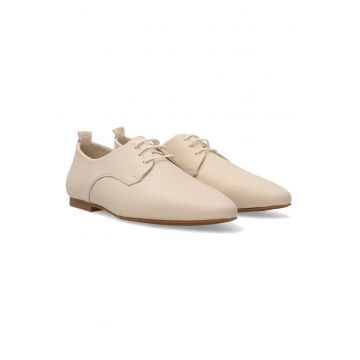 Pantofi din piele cu sireturi elastice