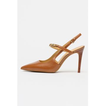 Pantofi din piele cu toc inalt Dina Flex - Caramel
