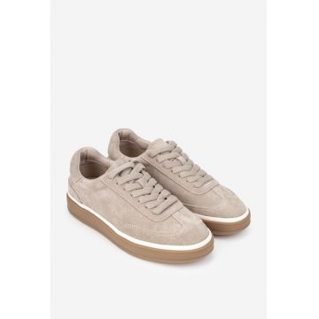 Pantofi  din piele intoarsa - Bej