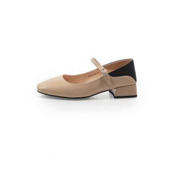 Pantofi Mary Jane  2604244 din piele naturala - Bej