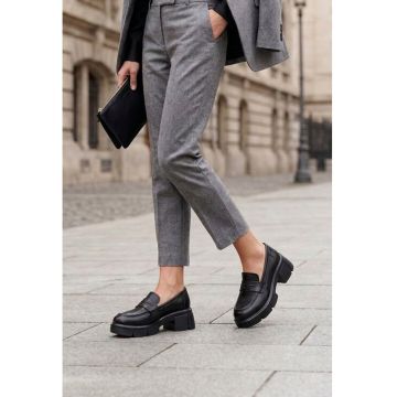 Pantofi negri din piele naturala pentru dama - Negru