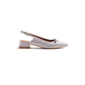 Pantofi slingback cu aspect lacuit Koani - Gri