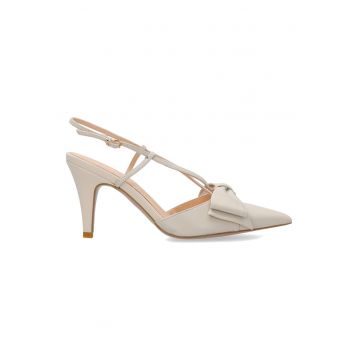 Pantofi slingback din piele cu funda