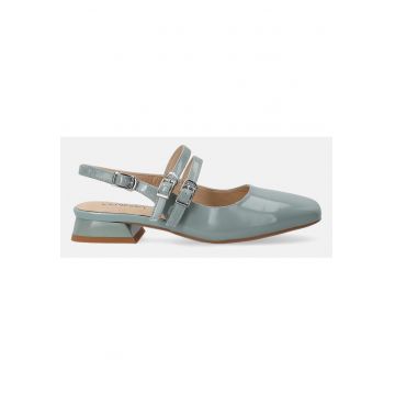 Pantofi slingback din piele lacuita -
