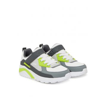 Pantofi sport copii -  piele ecologica - gri - velcro