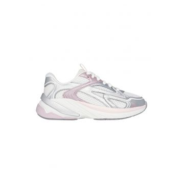 Pantofi sport S2K cu garnituri de plasa si sintetice - Alb/Roz prafuit/Argintiu