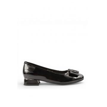Balerini  2321-91 negru - piele lacuita - cu toc 38 - Negru