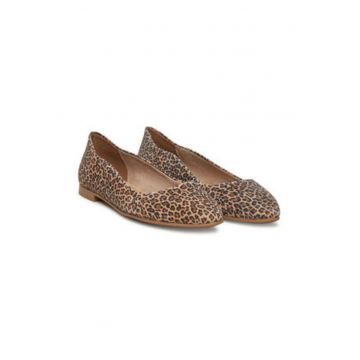 Balerini dama -  piele naturala - maro/negru -