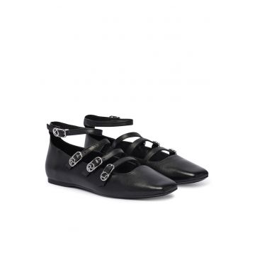 Balerini dama -  piele naturala - negru