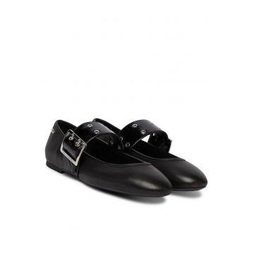 Balerini dama -  piele naturala negru -