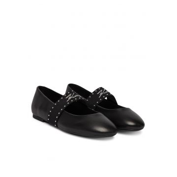 Balerini dama -  piele naturala - negru - interior sintetic -