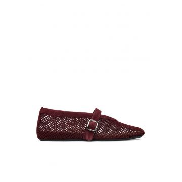 Balerini dama -  Textil - Rosu inchis