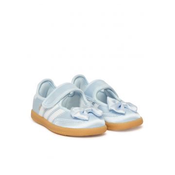Balerini fete -  velcro - albastru - textil