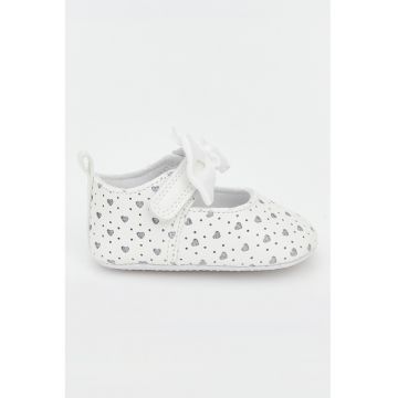 Balerini Mary Jane cu detalii perforate - Alb