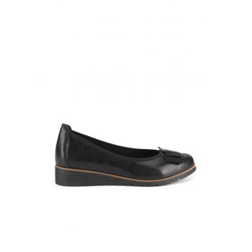 Balerini  piele naturala - negru - Negru
