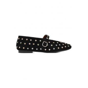 Balerini -  Piele naturala - Negru -