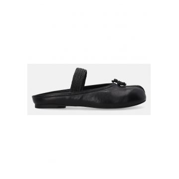 Balerini tip Tabi din piele cu bareta elastica