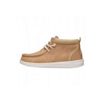 Mocasini Copii Piele Naturala Spuma EVA - Classic Wally Mid - Maro - Maro
